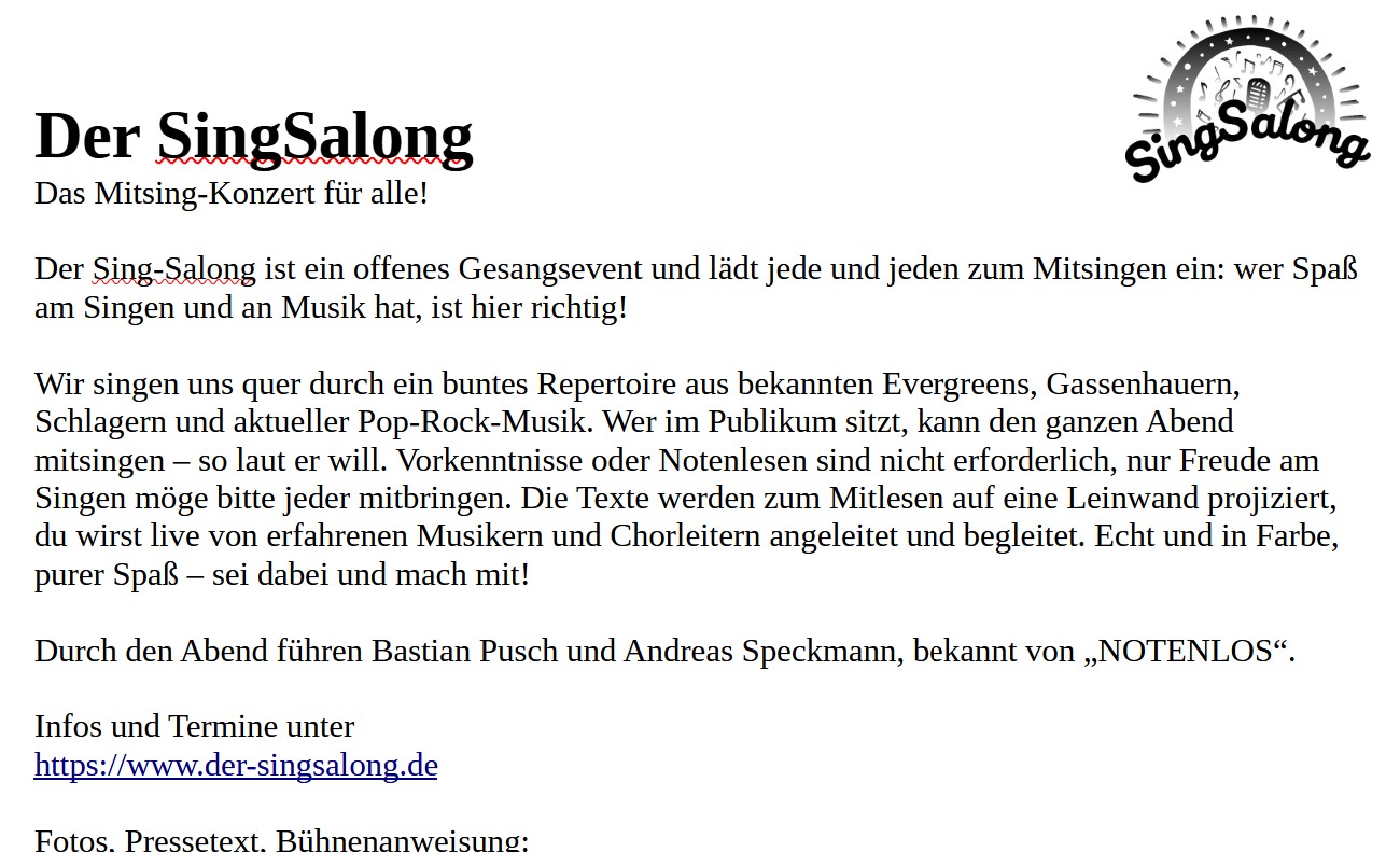 Pressetext der-singsalong